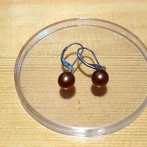 Bronze Pearl Earrings